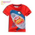 cheap price summer t-shirt cotton clothing young boy shirt kids t shirt shark printing boys t-shirt